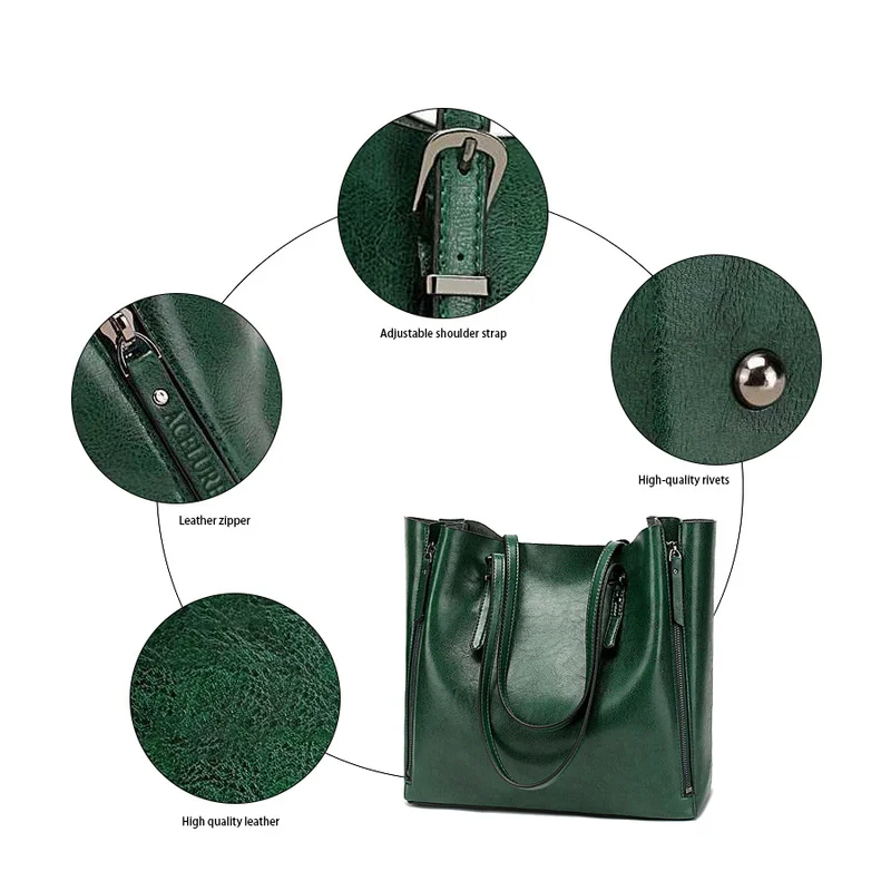

Famous Brand Handbag Women PU Leather Shoulder Bag Casual Large Capacity Top-Handle Bucket Bag Simple Style Solid Totes