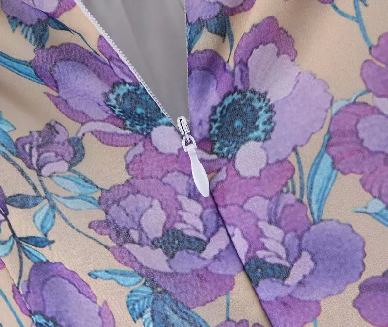 Bazaleas винтажный буф с коротким рукавом vestido элегантное Фиолетовое Женское платье