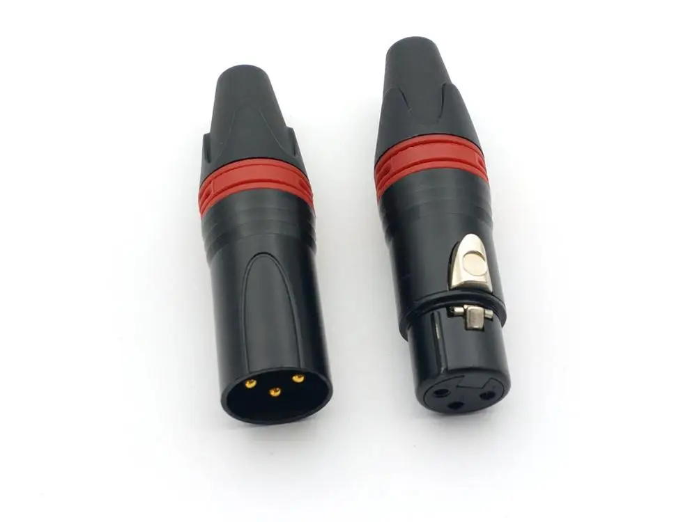 1 компл. 3 контактный XLR аудио кабель микрофон Позолоченный разъем|Соединители| |