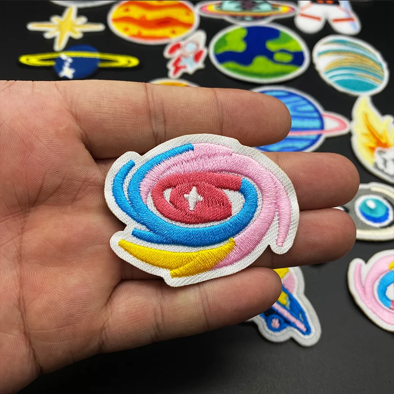 26 шт./лот НЛО астронавт планета парч вышитые термоклейкие нашивки для одежды