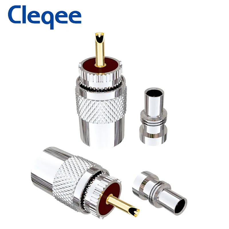 Cleqee 10pcs UHF Male PL259 Plug Solder Adapter with Reducer for RG8 RG213 LMR400 Coaxial Cable, Ham Radio Antenna Connector images - 6
