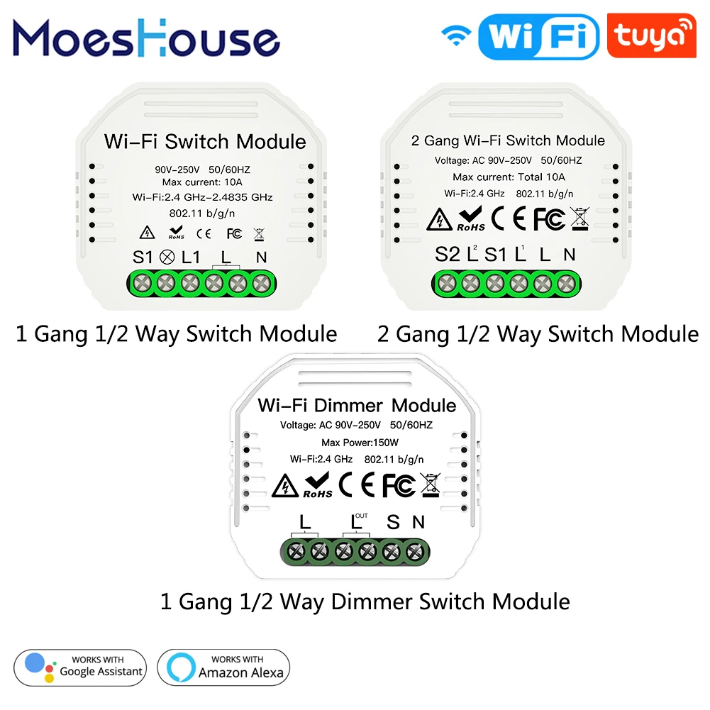 DIY WiFi Smart 1/2 Way 2 Gang светильник релейный модуль диммер выключатель беспроводной