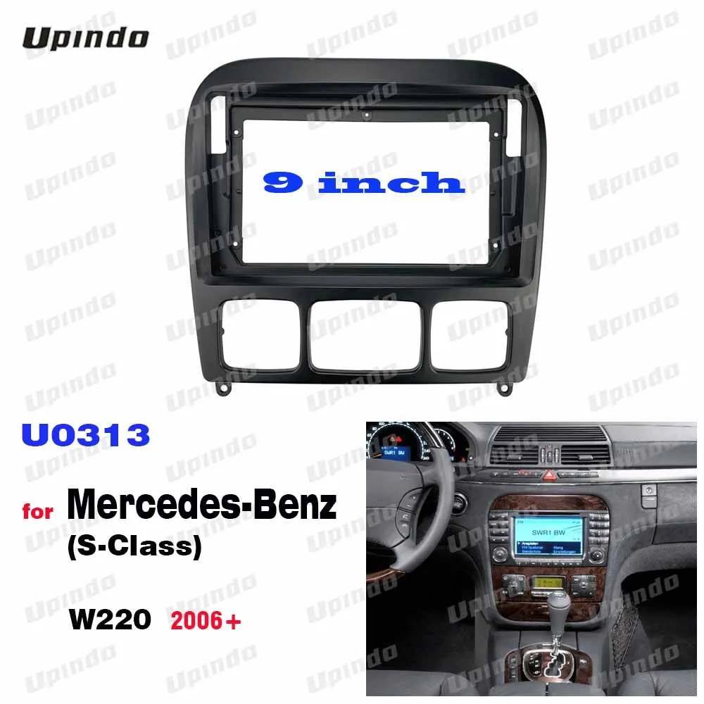 

2 Din 9 Inch Car Radio Fascias for Mercedes-Benz S-Class W220 2006 Dashboard Frame Installation Gps Mp5 Multimedia Player