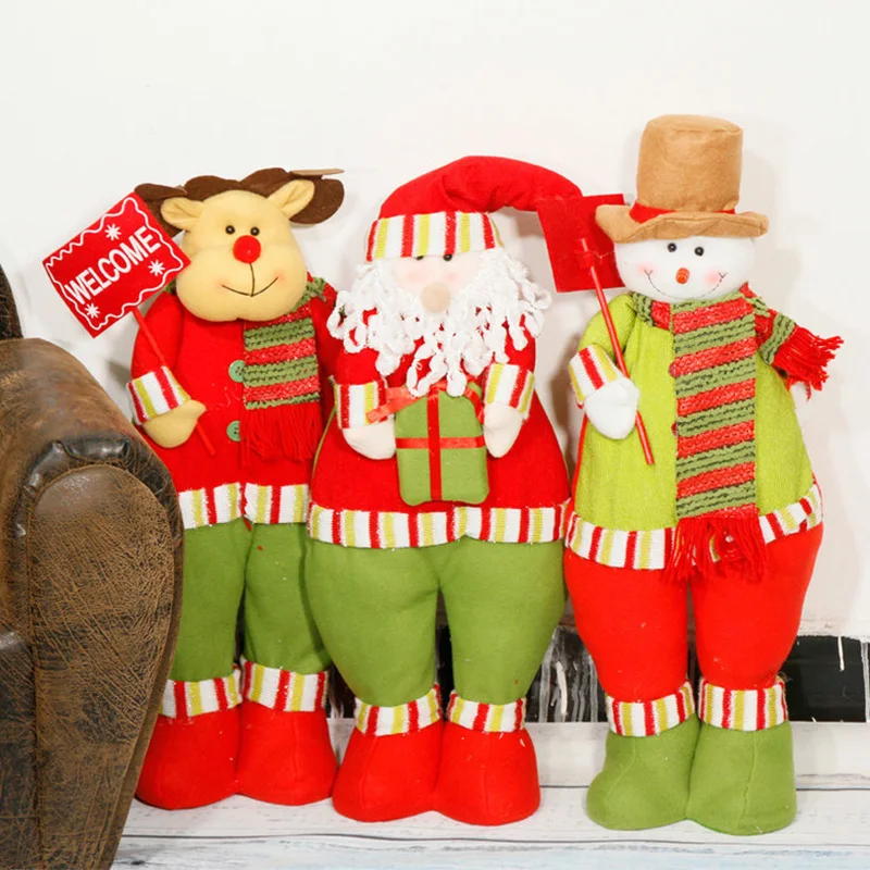 

2021 Christmas Decoration Sign Santa Claus Snowman Deer Doll Doll Navidad Day Cute Doll Gift Toy Chrismas Decorations Pendant