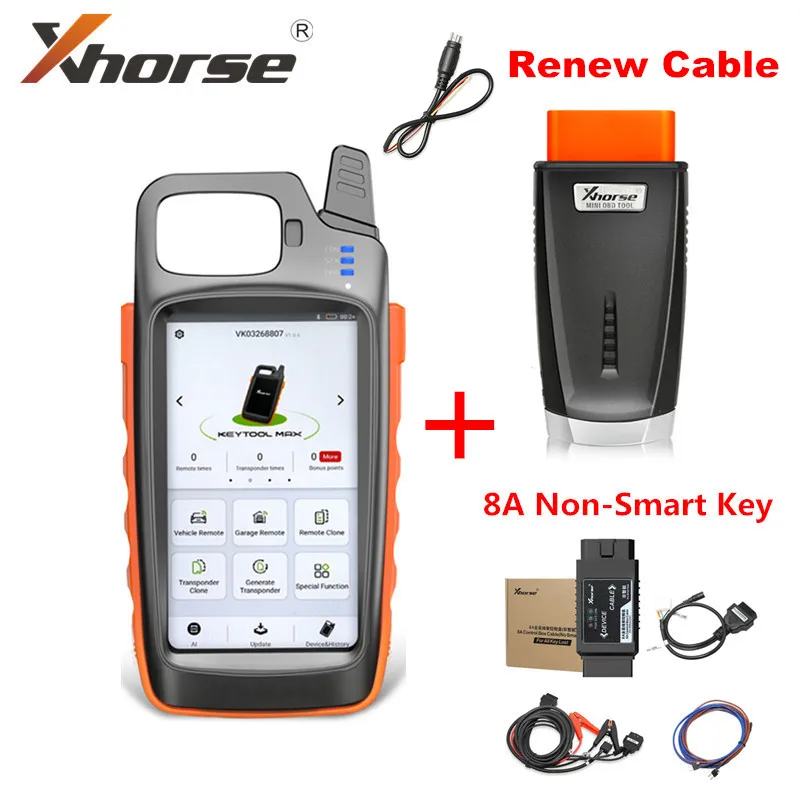 

Xhorse VVDI Key Tool Max Remote and Chip Generator + Xhorse VVDI MINI OBD Tool + 8A Non-smart Key For Toyota+Renew Cable