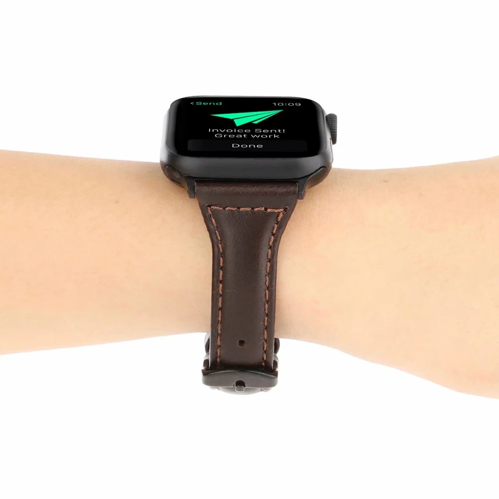 Ремешок кожаный для Apple Watch Band сменный Браслет наручных часов iwatch 44 мм 40 4/3/2/1