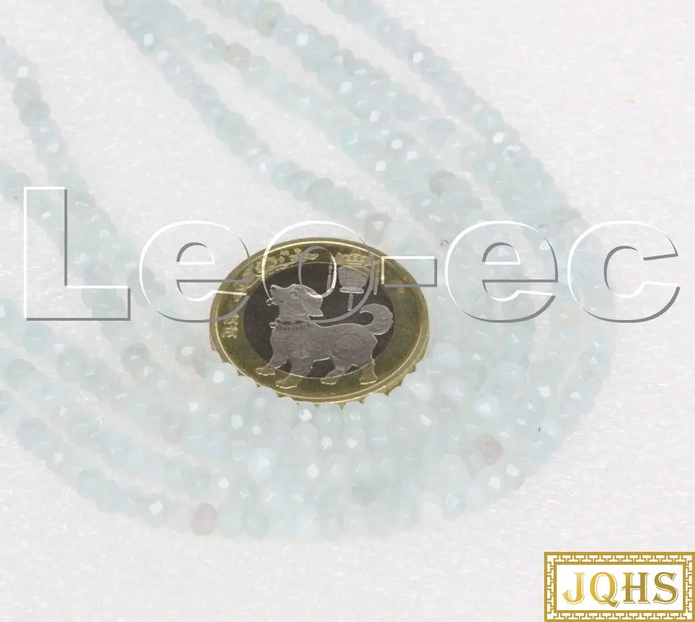 

5psc 2X4mm natural Faceted Rondelle light Blue Aquamarine Gems Loose Beads for Jewelry Making Strand v1716