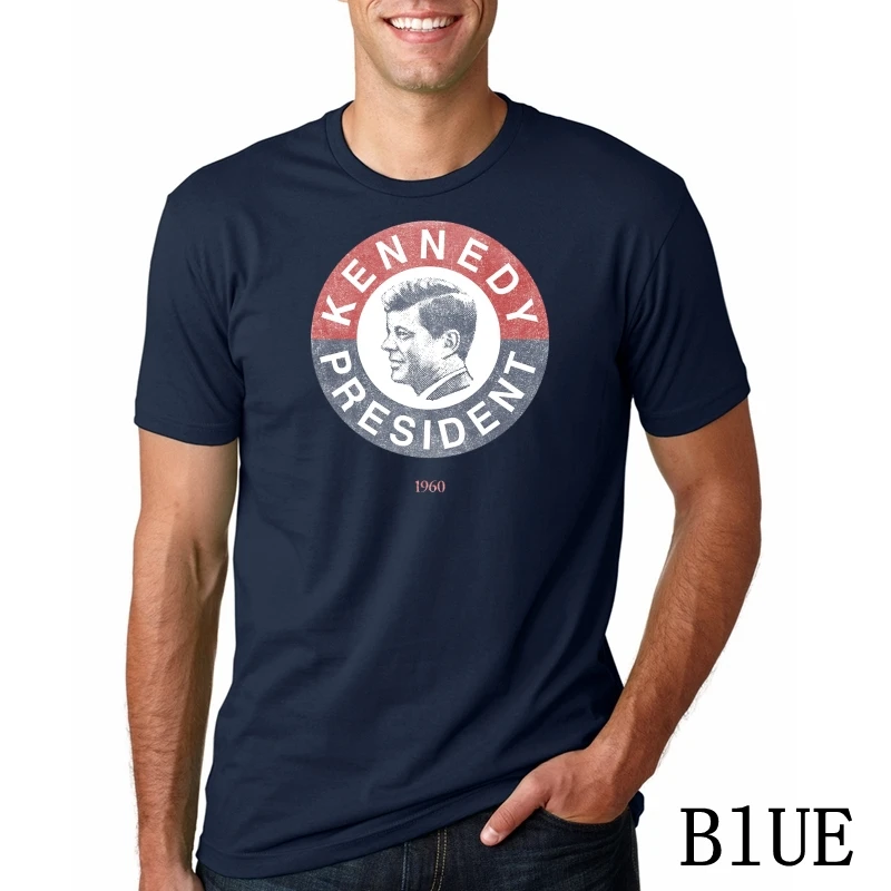 New Black street men T-shirt fashion brand clothing summer cotton Vintage 1960 Kennedy for President printing t shirts |