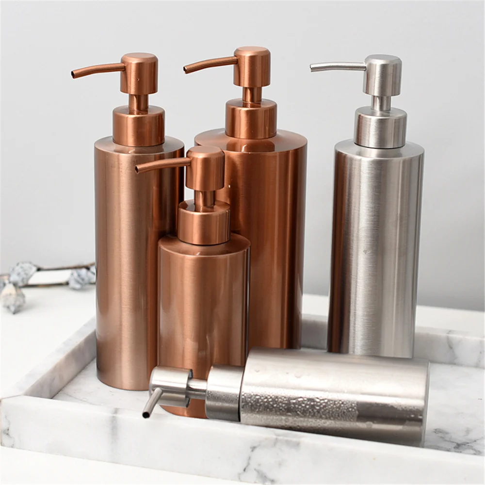 

Stainless Steel Soap Dispenser 250ml Home Bathroom Shampoo Bottles 350ml 550ml Hand Washing Empty Refill Press Sub-bottle