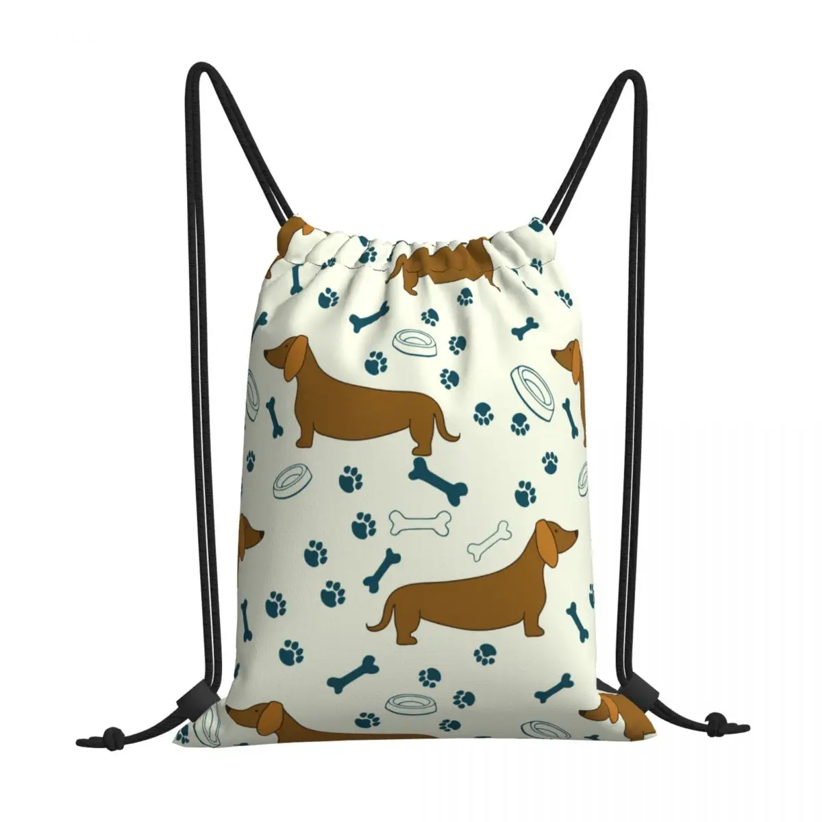Спортивная сумка для спортзала с мультяшным изображением собаки Dachshunds шнурок