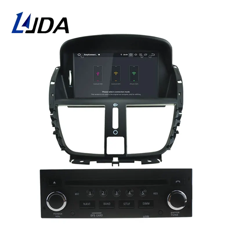 Автомобильный DVD плеер LJDA Android 10 0 для Peugeot 207 2007 2013 2014 GPS навигация стерео 1 Din