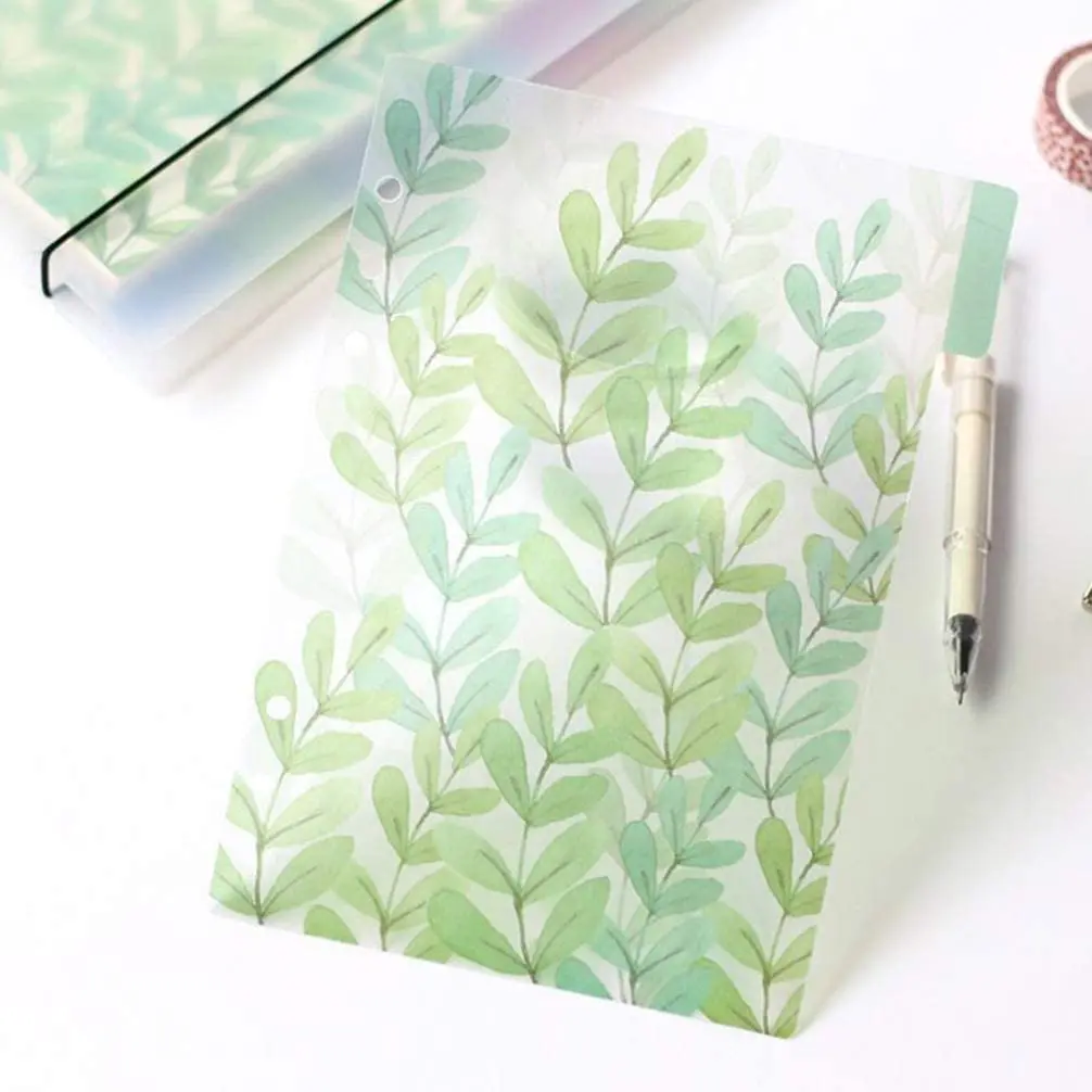 

6PCS/Set Of A6 Size Loose Leaf 6 Ring Planner Plastic Waterproof Adhesive Index Indexer Various Pattern Designs