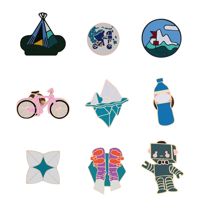 Туристические булавки велосипедная палатка горный робот водные броши в виде