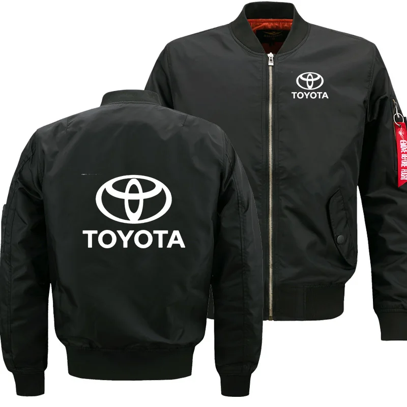 

New Men Long Sleeve Round Neck Fashion Flying Jacket Men Wild Toyota Car Logo Print Cotton Polyester Trend Men Jacket Coat Tops
