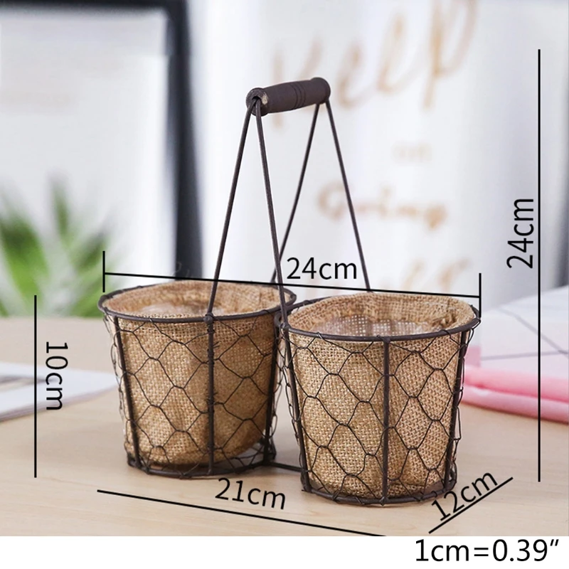 

Country Style Hanging Flower Arrangement Pot Small Green Plant Basket Creative X7JE