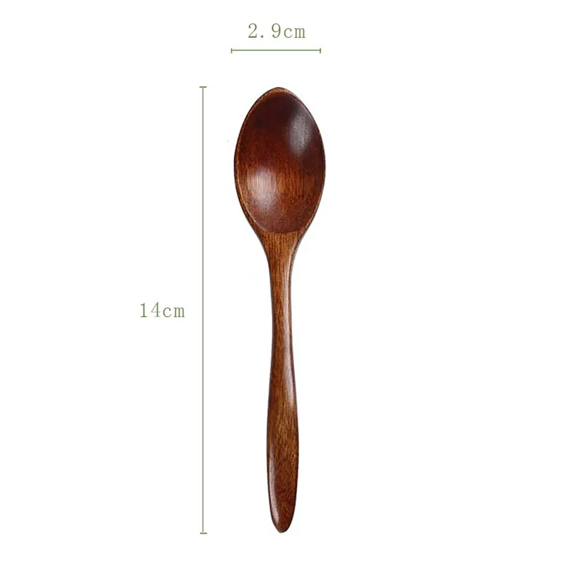 Hot Sale Wooden Milk Honey Soup Spoon Solid Wood Long Handle Tableware Teaspoon Coffee Stir Stick Kitchen Accessories Sets | Дом и сад