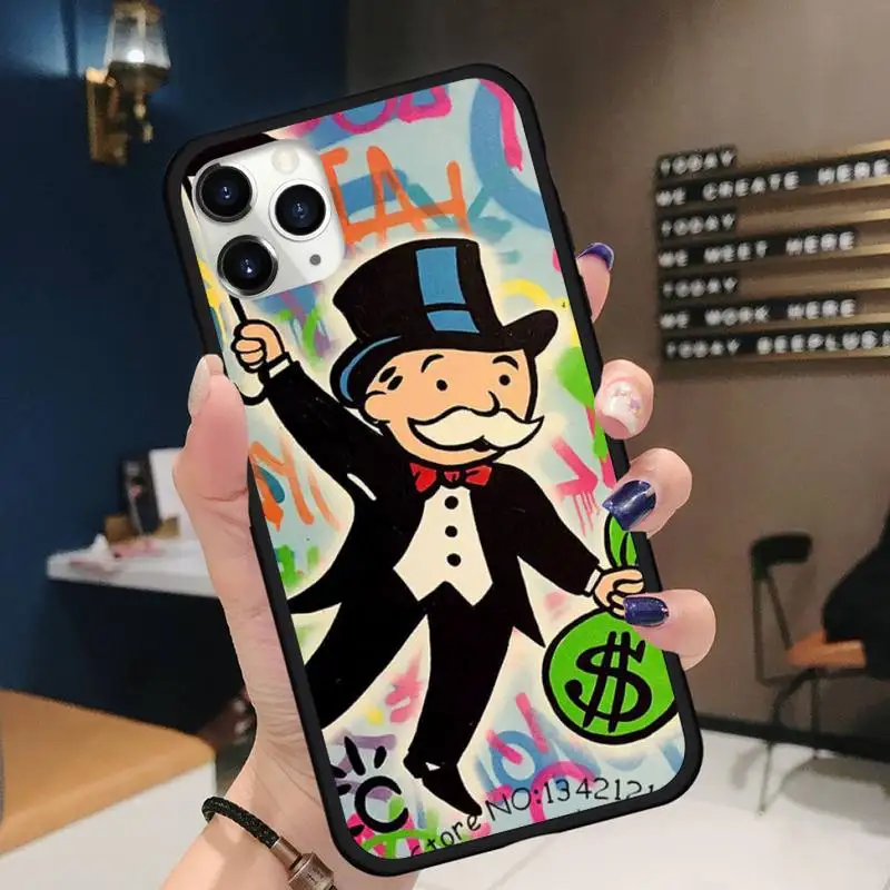 

Cartoon Dollar Monopoly Phone Case for iPhone 11 12 pro XS MAX 8 7 6 6S Plus X 5S SE 2020 XR Soft silicone