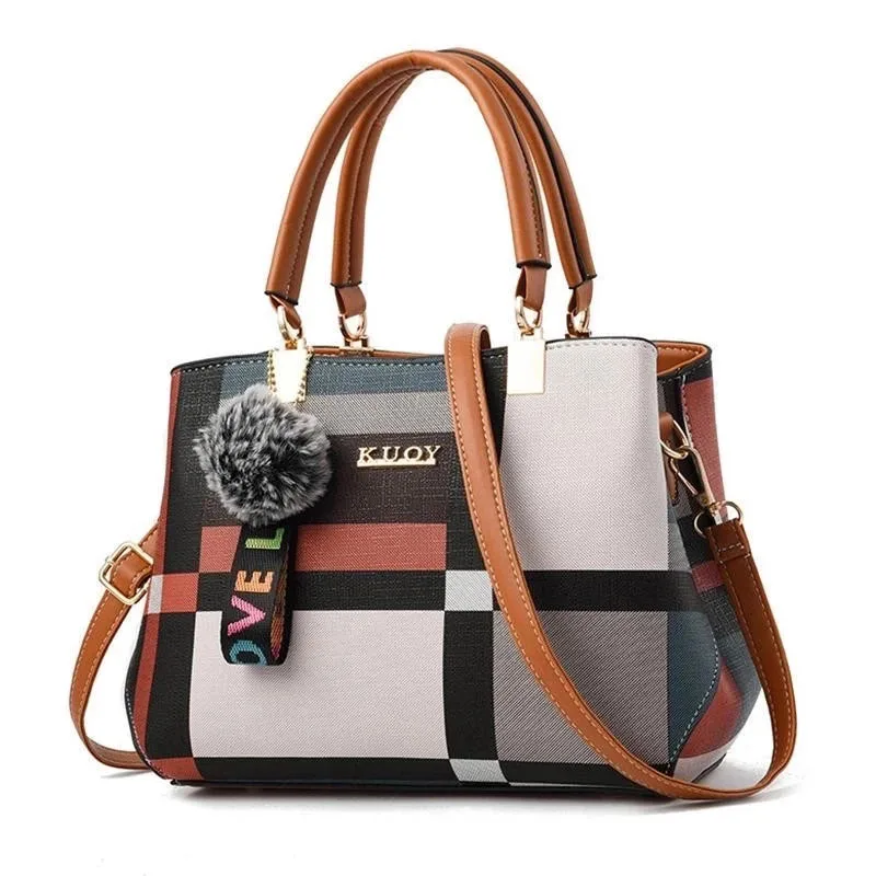 

New Luxury Handbag Women Stitching Wild Messenger Bags Designer Brand Plaid Shoulder Bag Female Ladies Totes