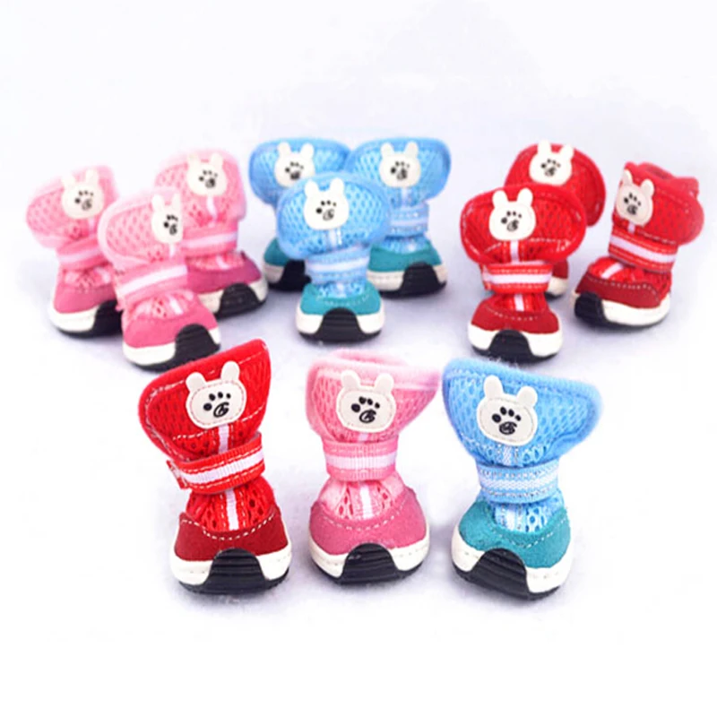 Обувь для кошек и собак удобная Милая дышащая обувь маленьких модные красные