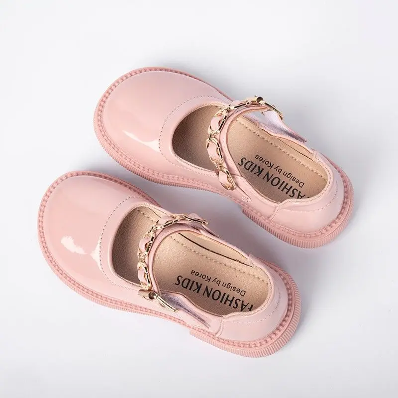Zapatos de piel sint&eacute;tica para ni&ntilde;as, calzado de princesa coreana, zapatos universitarios de suela suave, para estudiantes, primavera y oto&ntilde;o-3