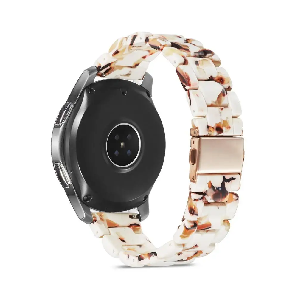 white brown 20 мм 22 мм ремешок для часов из смолы для samsung galaxy gear s3 ремешок из нержавеющей стали Пряжка galaxy 46 мм huawei gt ремешок для часов - Цвет ремешка: white brown