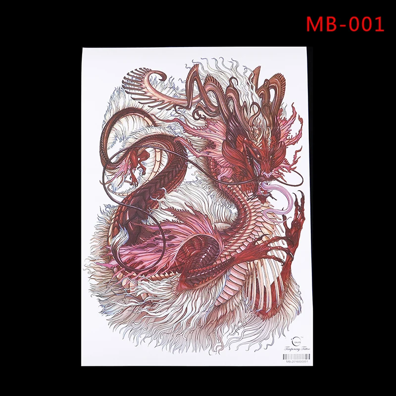 

1 Sheet Big Full Back Chest Tattoo Sticker Wolf Tiger Dragon Body Art Temporary Waterproof For Women Men Tattoo