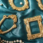 Винтажная элегантная рамка для рисования, реквизит, орнамент из смолы, рамка для рисования в скандинавском стиле, золотые Роскошные фоторамки, украшение для дома DE50HK