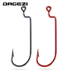 DAGEZI 50 шт.лот, рыболовный крючок из углеродистой стали, кренк, крючок для окуня, свинцовая головка для джига, кренк с бородкой, крючок для мягких червей