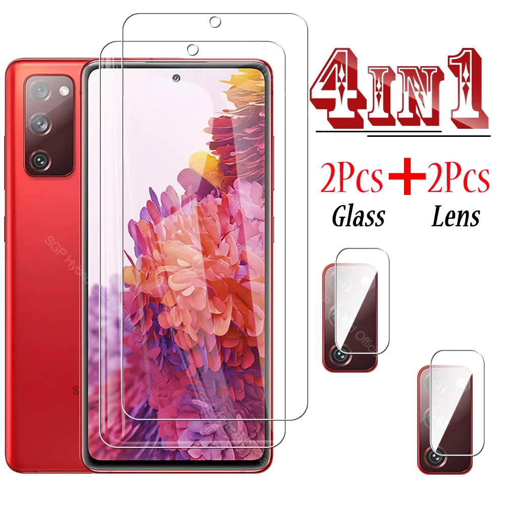 4 в 1 S20fe защита экрана из закаленного стекла для Samsung Galaxy S20 FE 5G S 20 20fe Note 10 S10 Lite