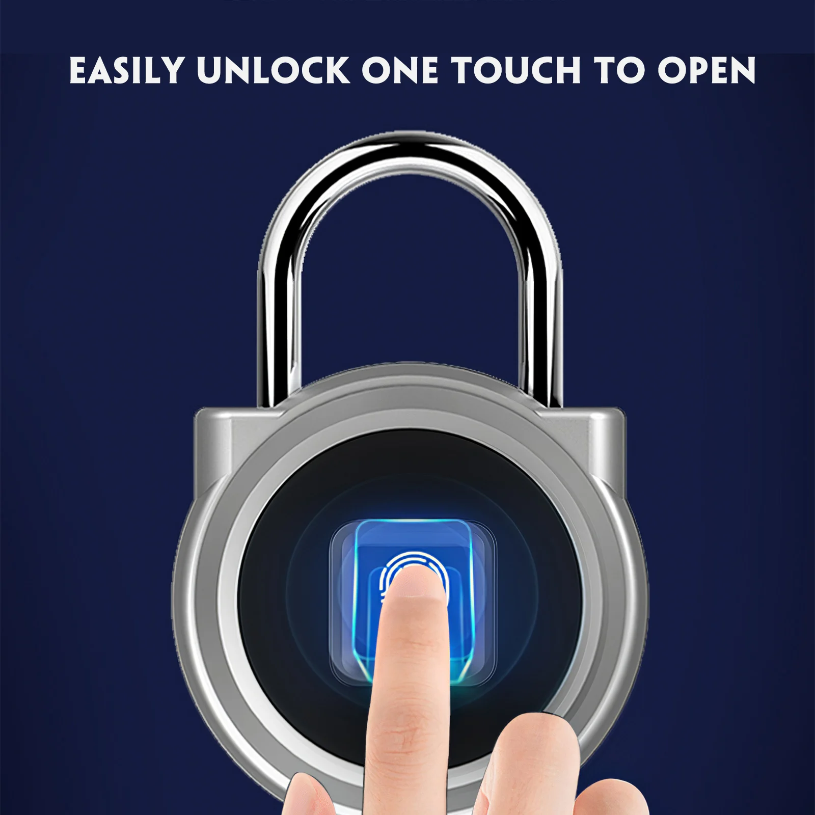

Keyless USB Charging Door Lock Fingerprint Smart Padlock Quickly Unlock Zinc Alloy Metal Self-Imaging Chip For Locker Anti-Theft