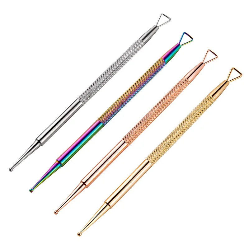 Rose Gold UV Gel Remover Dual-ended Dotting Pen Stainless Steel Silver Nail Art Tools for Polish 1 Pc | Красота и здоровье