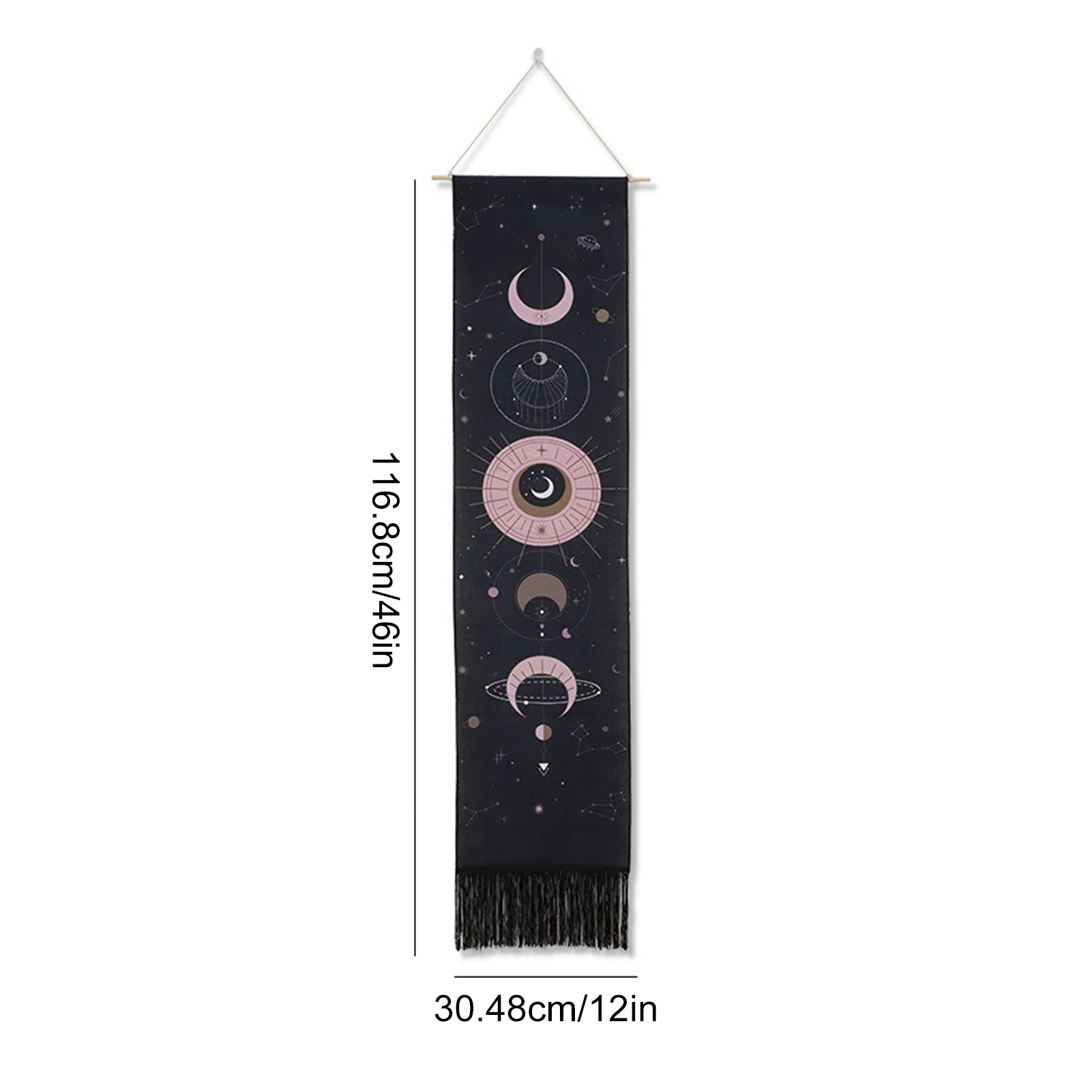 

Modern Moon Phase Wall Tapestry Hanging Tapestries Polyester Cotton Nine Phases The Full Growth Moon Cycle Wall Art Home Decor