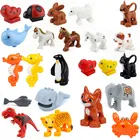 Милые животные собака динозавр Акула КИТ слон Пингвин совместим с брендовыми кирпичными животными в блоках игрушки для детей подарок для детей