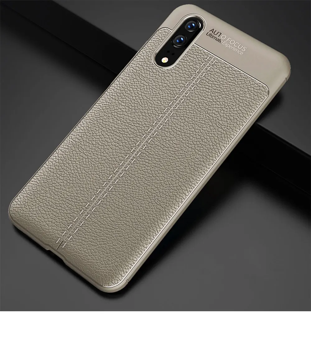 Серый Деловой мягкий гибкий силиконовый противоударный чехол для huawei Honor 7X 6A v9 play mate10 9 pro lite NOVA 2i 7 plus кожаный чехол - Цвет: Серый