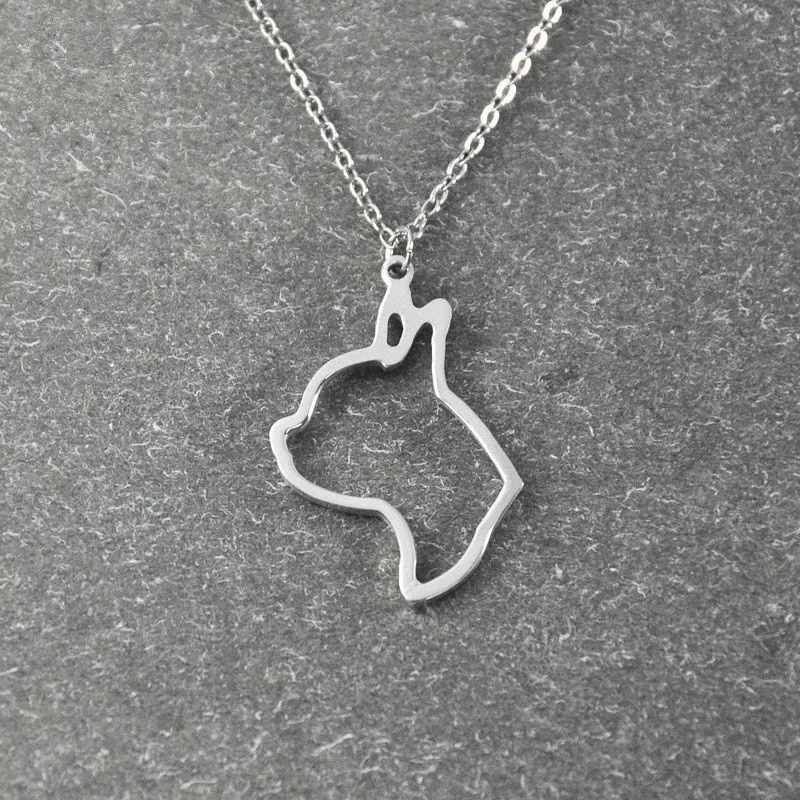 Женское простое продолбленное металлическое ожерелье с головой собаки ожерелья