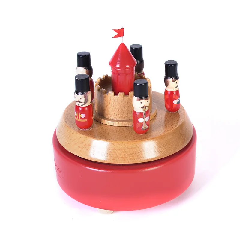 

Nutcracker Beech Wooden Rotating Music Box Birthday Valentine's Day Christmas Gift Furniture Decoration Creative Gift Music Box