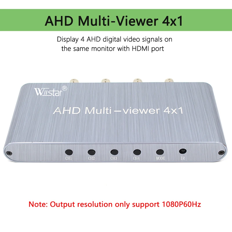 Wiistar AHD/CVI/TVI/CVBS Quad Multi-viewer 4 1 Adapter Switcher 4 AHD in 1 HDMI out Support 1080P@60Hz for Vehicle Monitoring