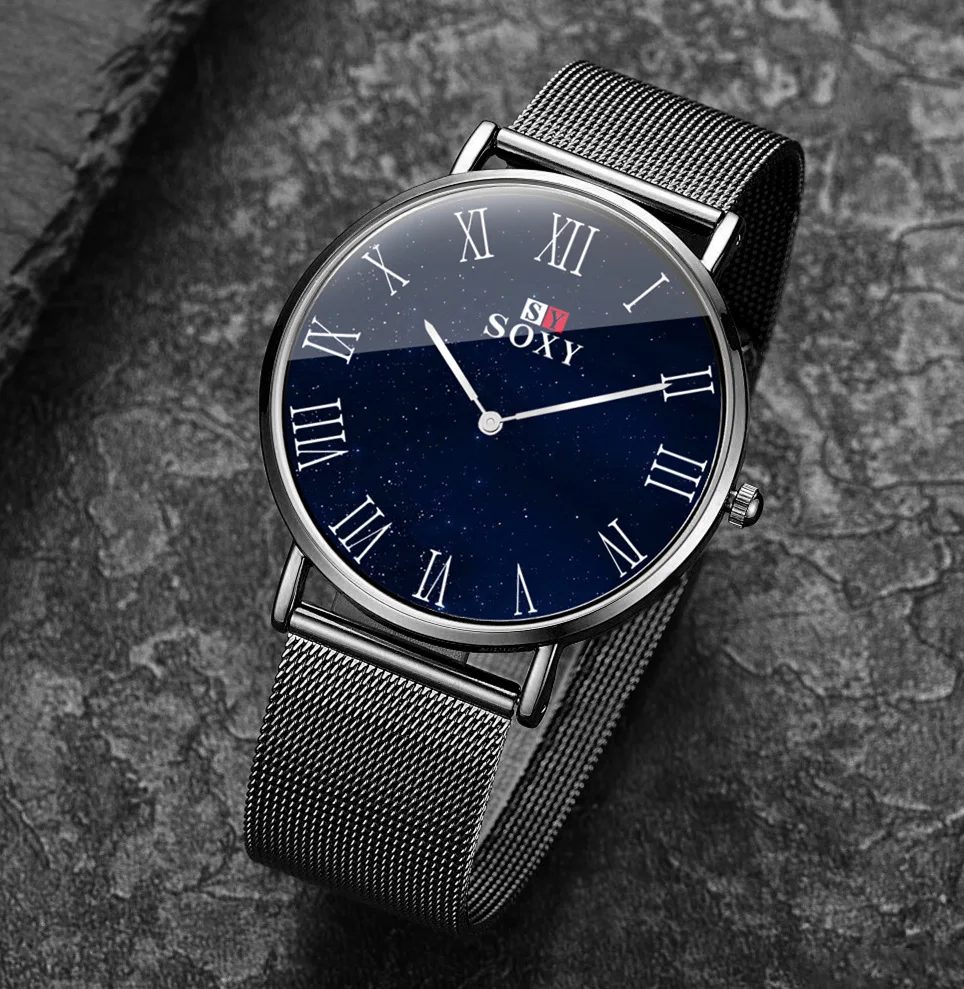 Женские ультратонкие часы SOXY простые модные наручные с звездным небом для женщин