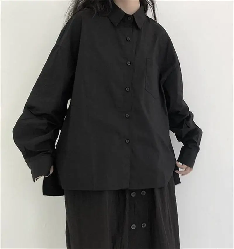 

Женская приталенная рубашка с длинным рукавом, модная сорочка в французском ретро стиле, топ для ранней осени с разрезом и рукавами