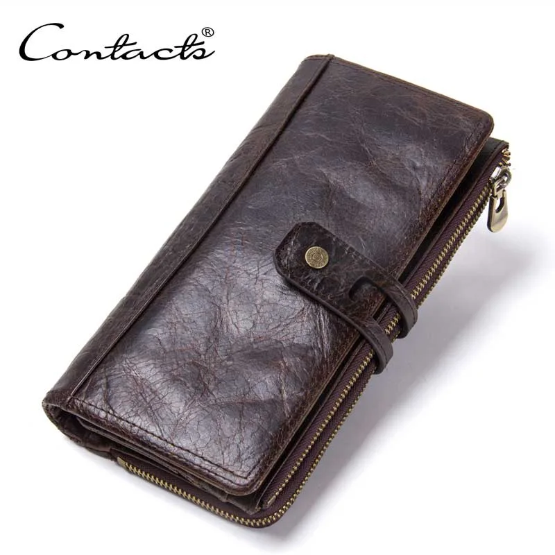 Men Wallet First Layer Cowhide Clutch Bag Leather Multifunctional Retro Men's Wallet Large Capacity Wallet