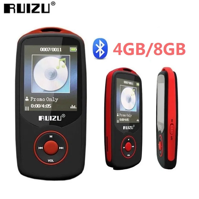 

Новый спортивный MP3-плеер RUIZU X06 с Bluetooth, 4 ГБ/8 ГБ, экран 1,8 дюйма, высококачественный Hi-Fi музыкальный плеер с поддержкой FM, рекордер, электронна...