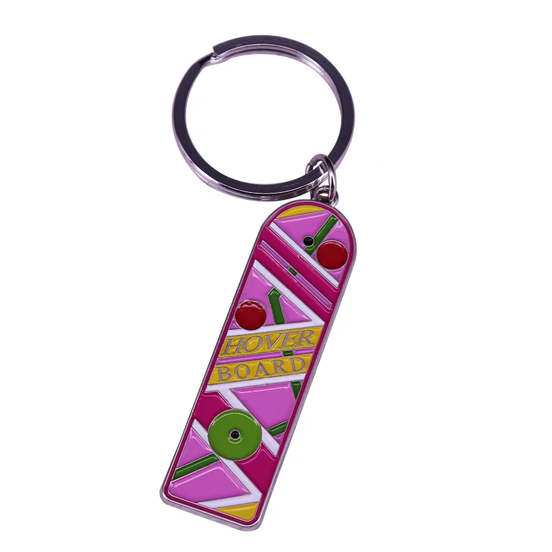 Keyring Pink Hover Board Keychain Time Travel Sci-fi Movie Fans Accessories