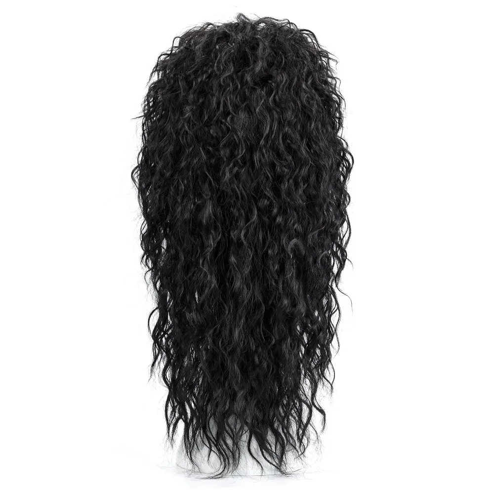 

WEILAI wig women's long curly hair full head black wig Heat-resistant synthetic cosplay wigs