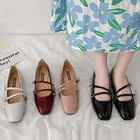 Женские туфли-лодочки из лакированной кожи, с двойной пряжкой и квадратным носком