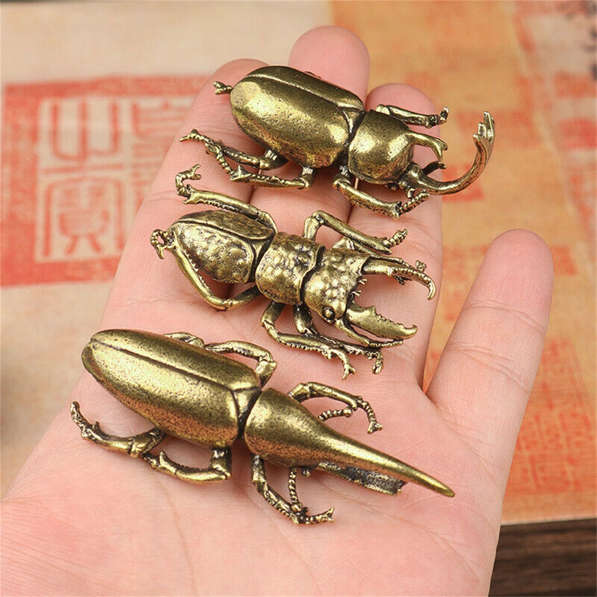 

1X Brass Insect Cute Animal Crafts Statue Figurines House Table Ornaments Gift