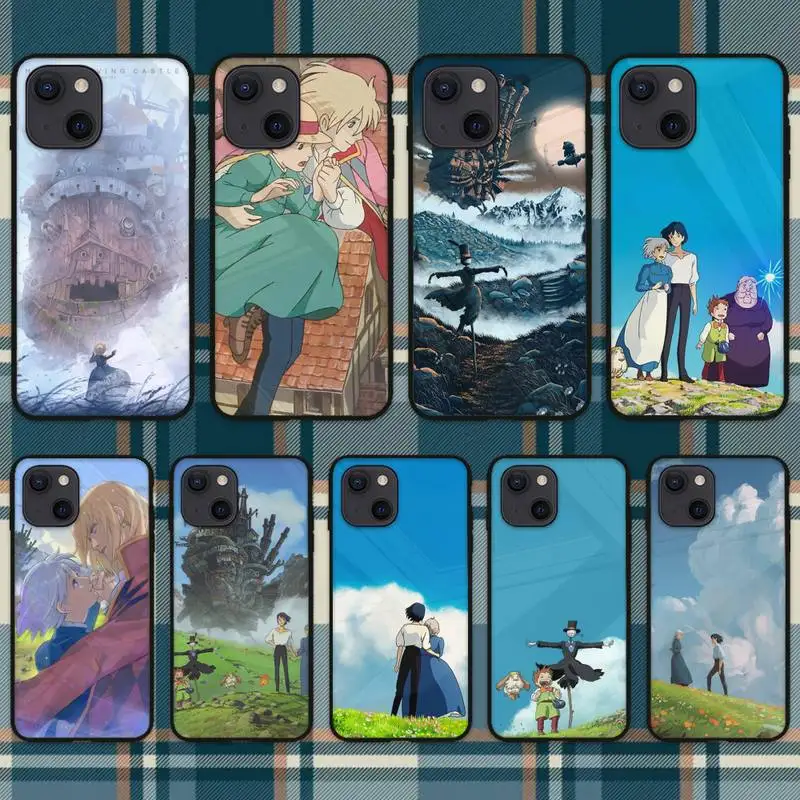 

Hauru No Ugoku Shiro Phone Case for IPhone 13 Pro Max 12 Mini 11 SE 2020 6 6S 7 8 Plus XS X XR Glass Shell Cases Cover