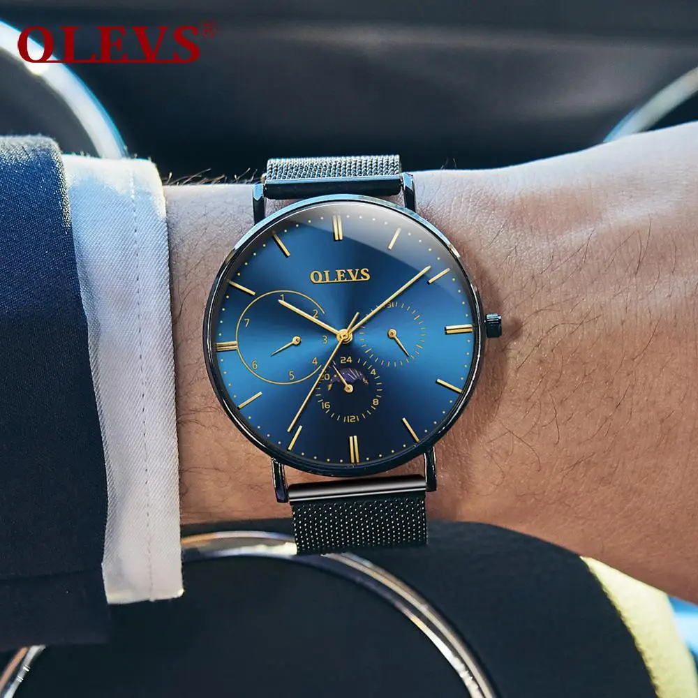 OLEVS мужские часы кварцевые наручные Мужские Топ бренд класса люкс