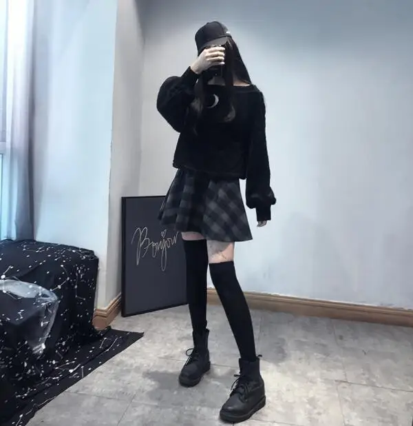 Женские пуловеры в стиле Харадзюку на весну и осень Модные свободные с длинным