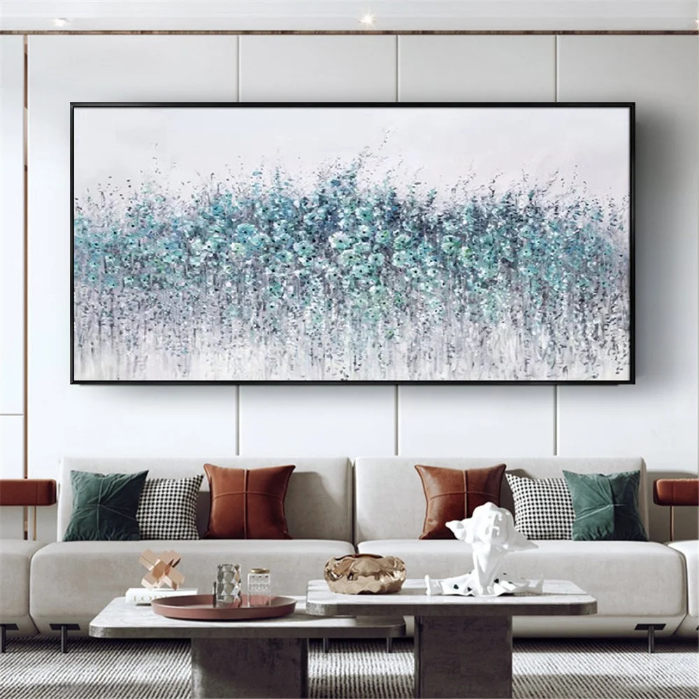 Синий цветок мастихин ручная роспись картина маслом красочная роза абстрактное