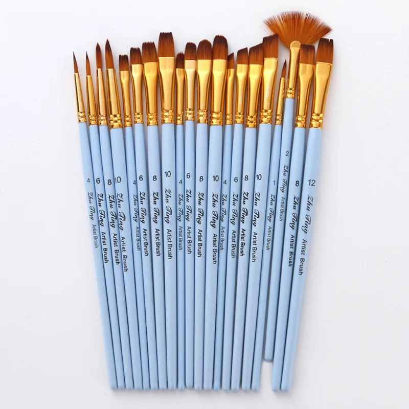 

4pcs Acrylic Nylon Hair Wooden Handle Watercolor Paint Brush Pen Set for Learning Diy Oil Painting Art Paint Brushes Supplies